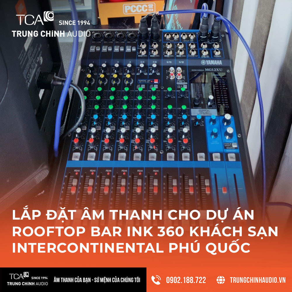 bàn mixer analog Yamaha MG12XU trong dự án