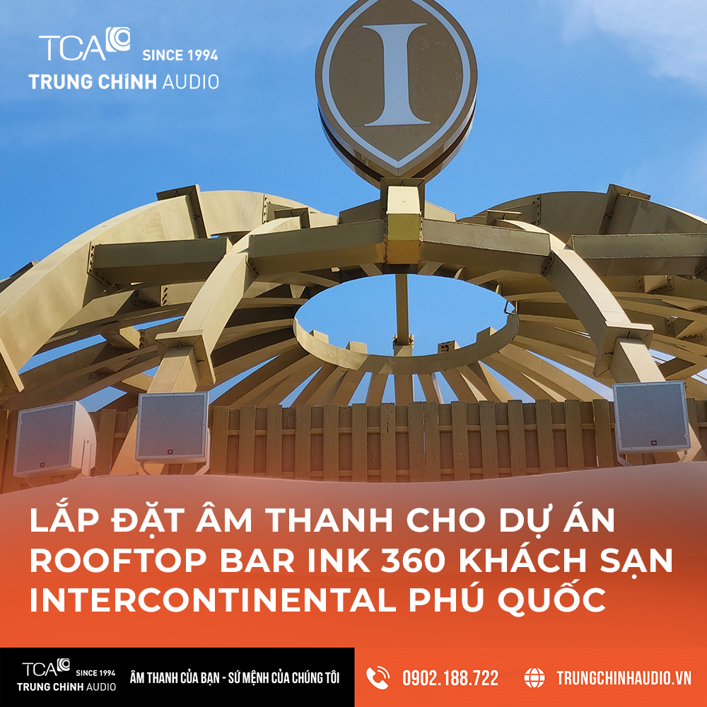 hệ thống âm thanh JBL cho quán bar tại Rooftop Ink360 Phú Quốc